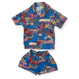 Vintage Top Fashion 6M Baby Hawaii Aloha Shirt & Shorts Set Made in USA